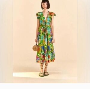 Tropical Green Floral Dress Farm Rio